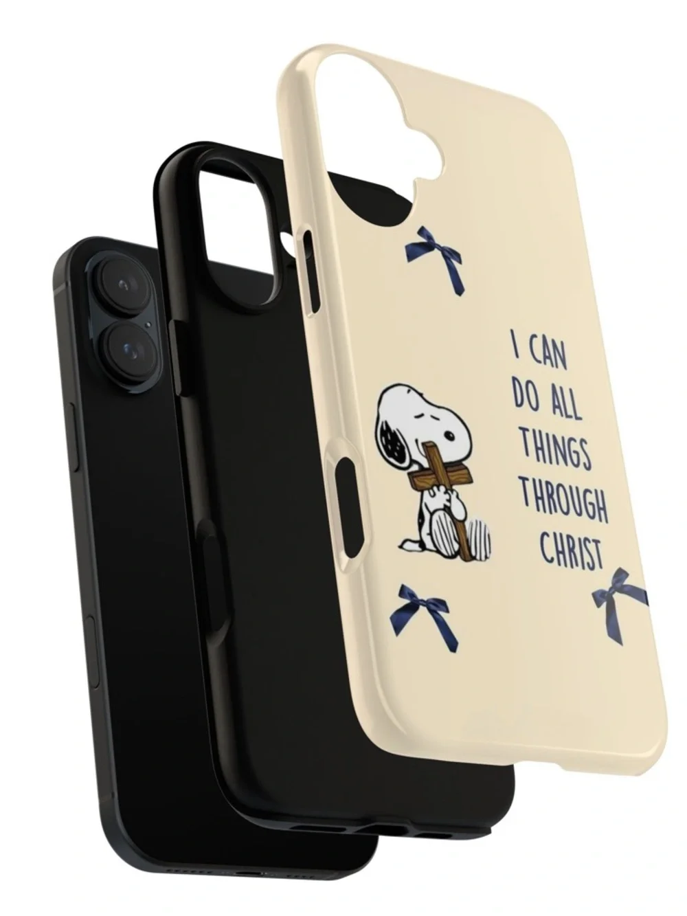 Snoopy ‘I Can Do All Things Through Christ’ Cream Tough Phone Case